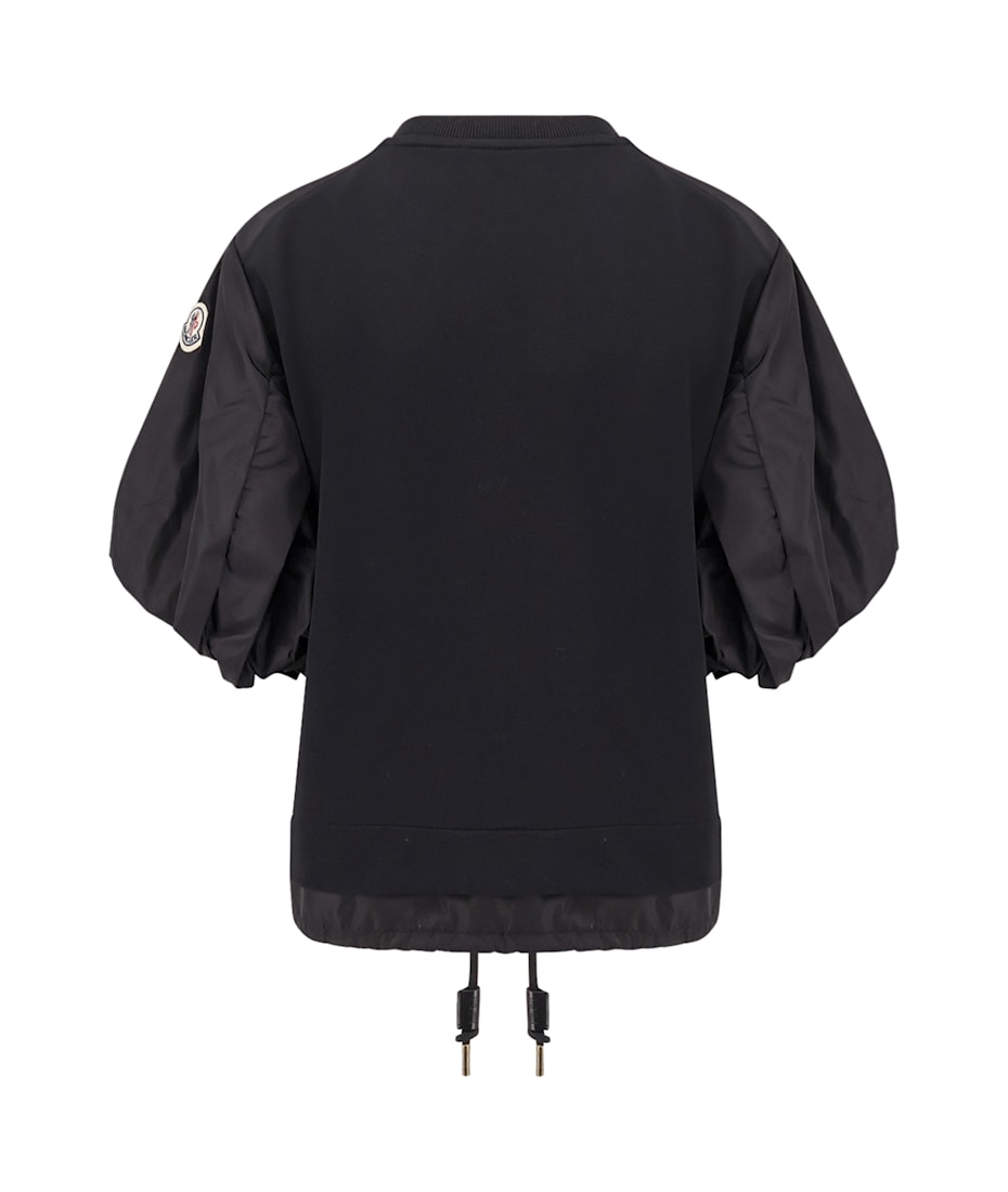 Moncler Cotton And Nylon T-shirt With Puffed Sleeves Moncler Cotton And Nylon T-shirt With Puffed Sleeves
