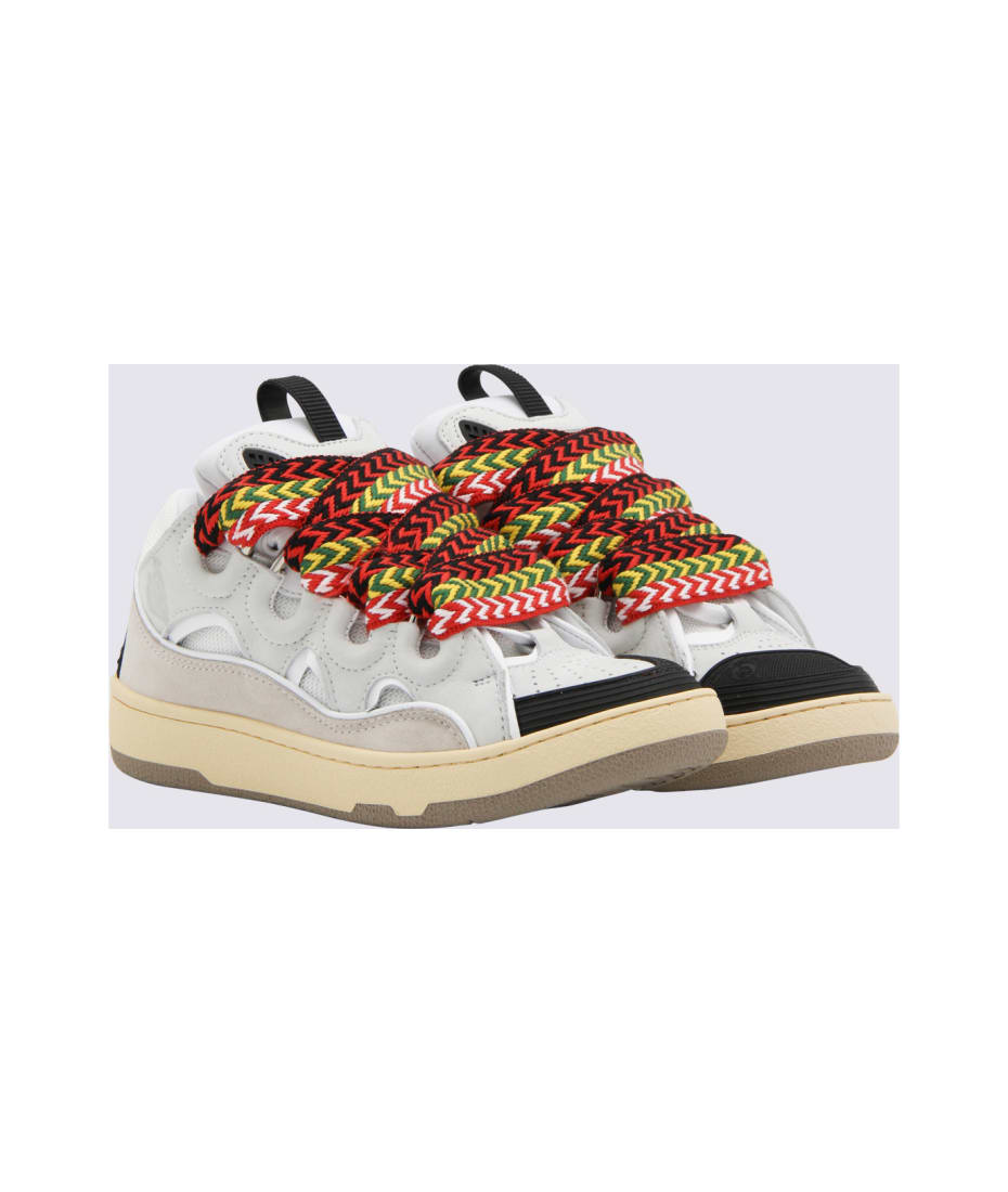 スニーカー LANVIN - WHITE LEATHER SNEAKERS LANVIN Curb $990 Women's White Leather Sneakers New And