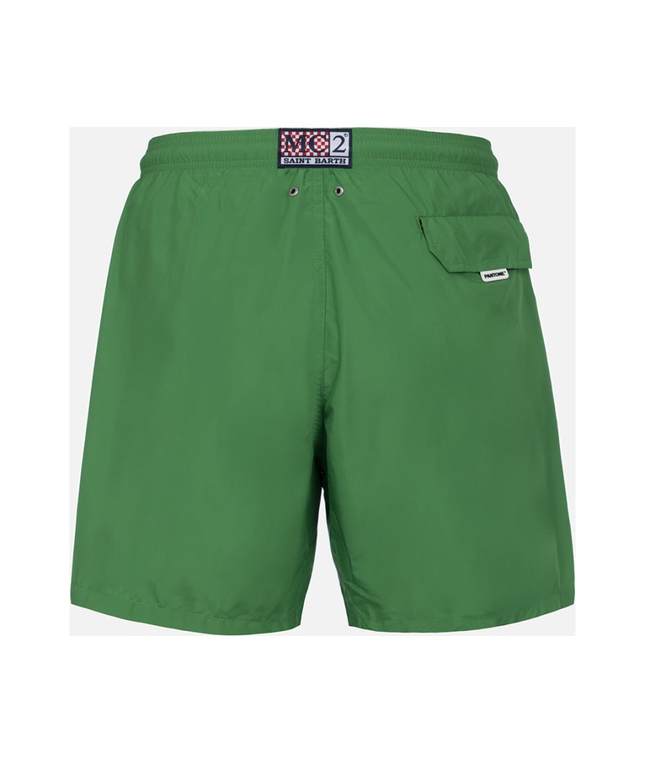 水着 MC2 SAINT BARTH Lighting Pantone polyester swim trunks MC2 Saint Barth Man Lightweight Fabric Grass Green Swim
