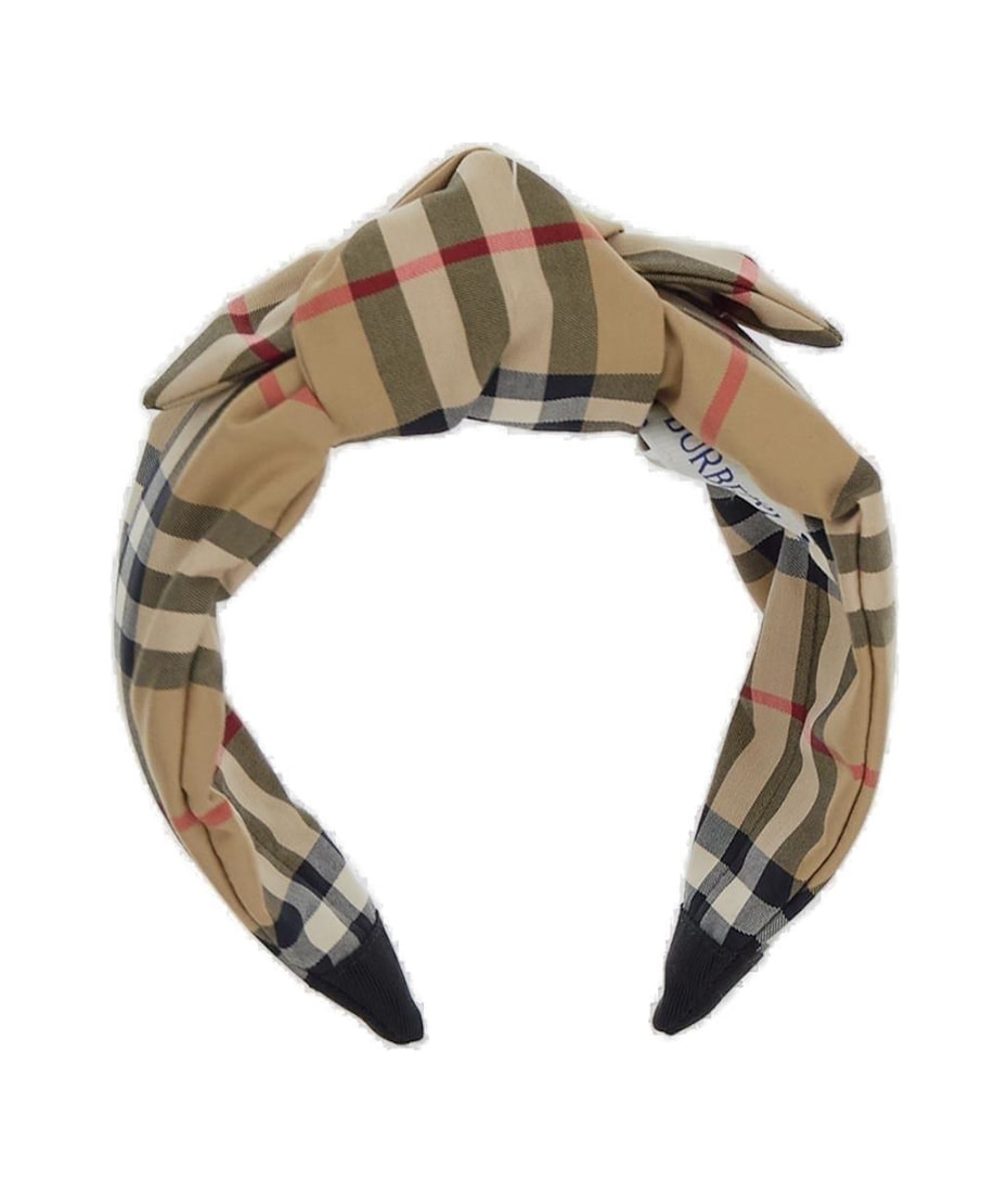 Burberry Checked Knot-detailed Headband - burberry hooded canvas leather jacket