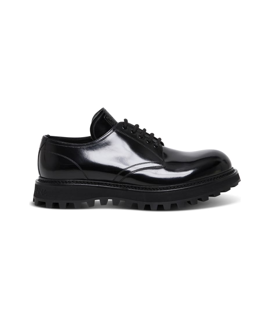 Dolce & Gabbana Shiny Black Leather Lace-up Shoes | italist, ALWAYS LIKE A  SALE