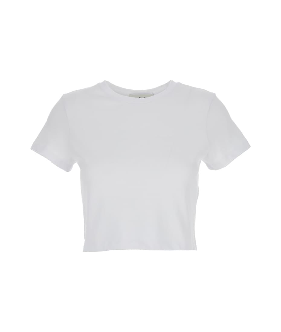★Dunst★ CROPPED TSHIRT WHITE_UDTS5A202WT Dunst White Cropped Tee In White Cotton Woman | italist