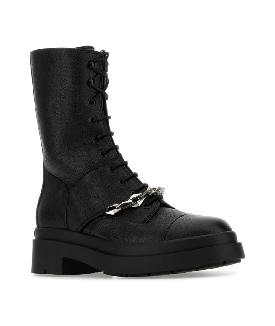 ショートブーツ・ブーティ JIMMY CHOO BLACK LEATHER NARI ANKLE BOOTS Jimmy Choo Black Leather Nari Ankle Boots | italist, ALWAYS
