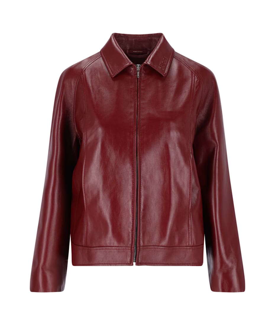 【セール 登場から人気沸騰】 Gucci Leather Zip Jacket | italist ジャケット・アウター