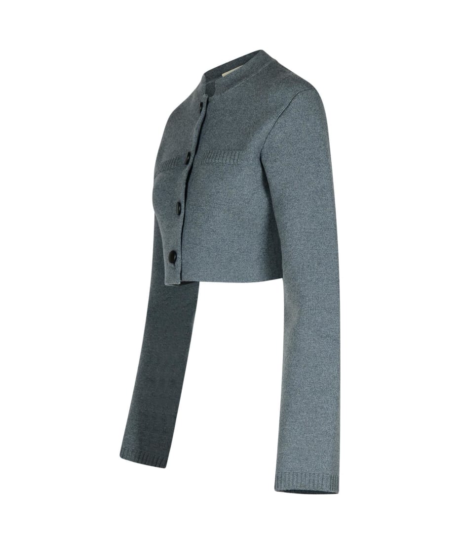 【送料&関税込】Khaite ello Grey Wool Blend Jacket Ello cropped wool-blend jacket in grey - Khaite | Mytheresa