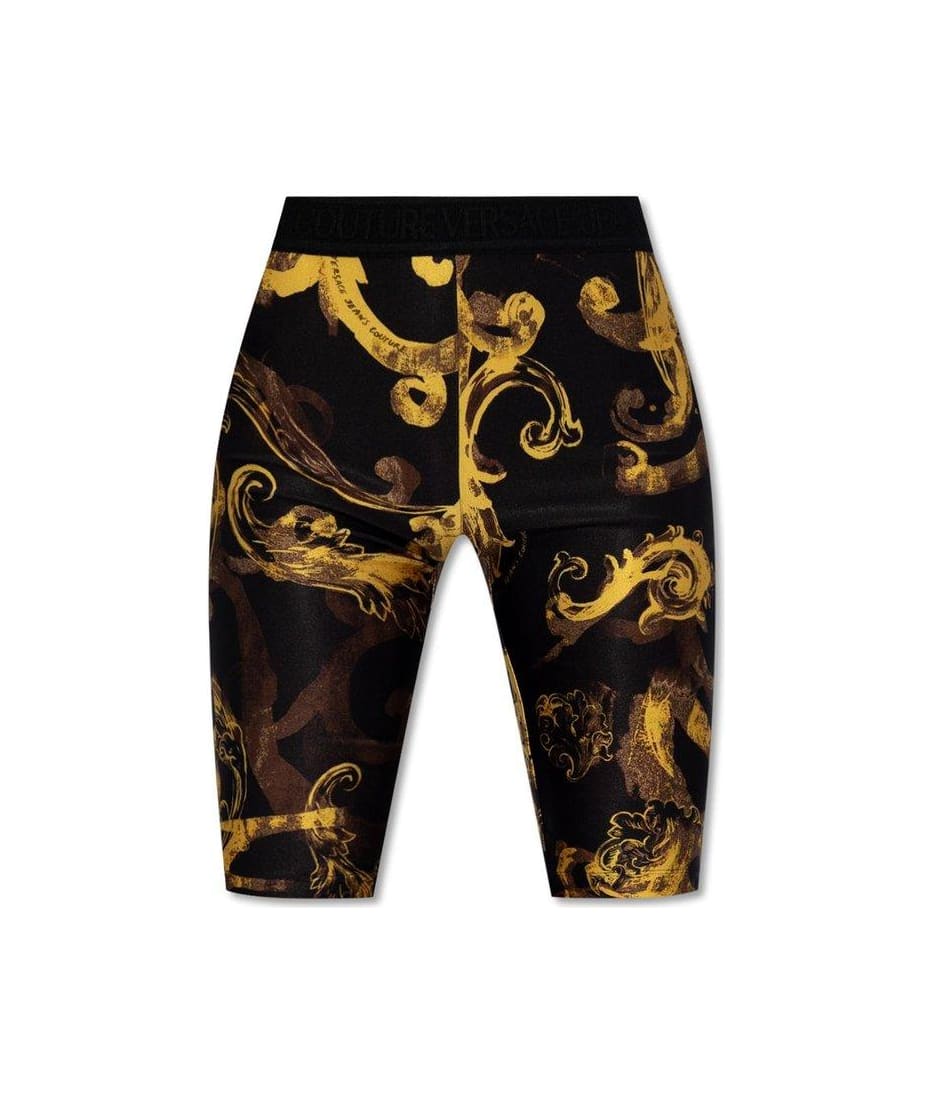 【関税&送料込】Versace Jeans Couture Cycling Shorts With Lo Versace Jeans Couture logo-waistband Cycling Shorts | Black