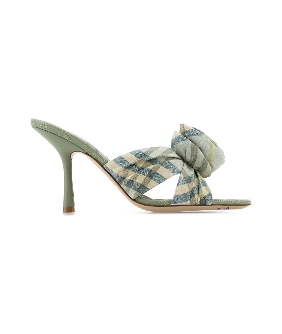 Burberry SS25 Embroidered fabric Mews mules (8101603 C1788)