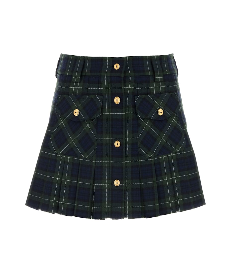 【送料&関税込】Miu Miu Embroidered Wool Blend Mini Skirt Miu Miu Embroidered Wool Mini Skirt | italist