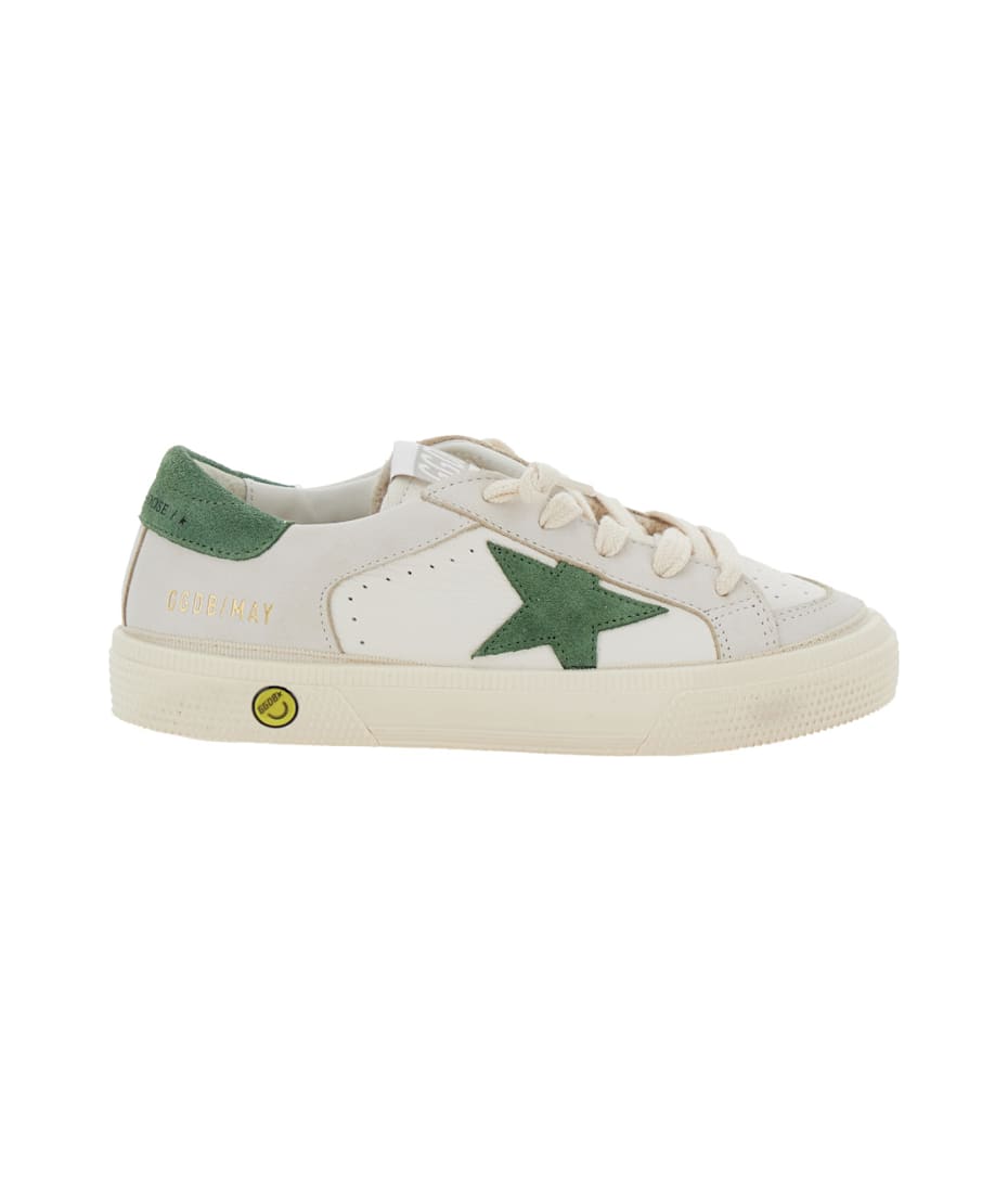 Golden Goose 'may' White Low Top Sneakers With Star Patch On The