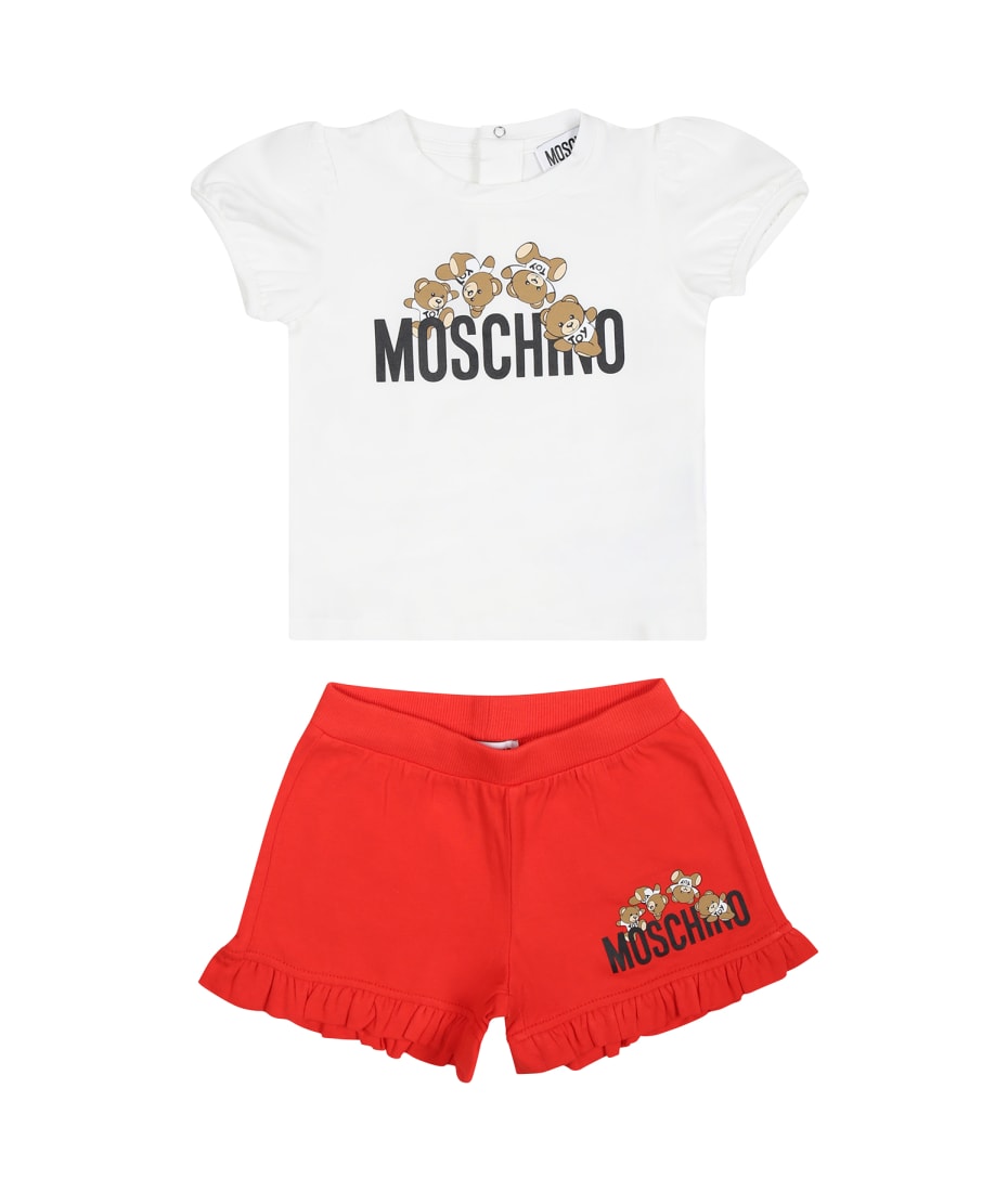 Moschino Multicolor Tracksuit For Baby Girl With Teddy Bear And Logo italist ALWAYS LIKE A SALE