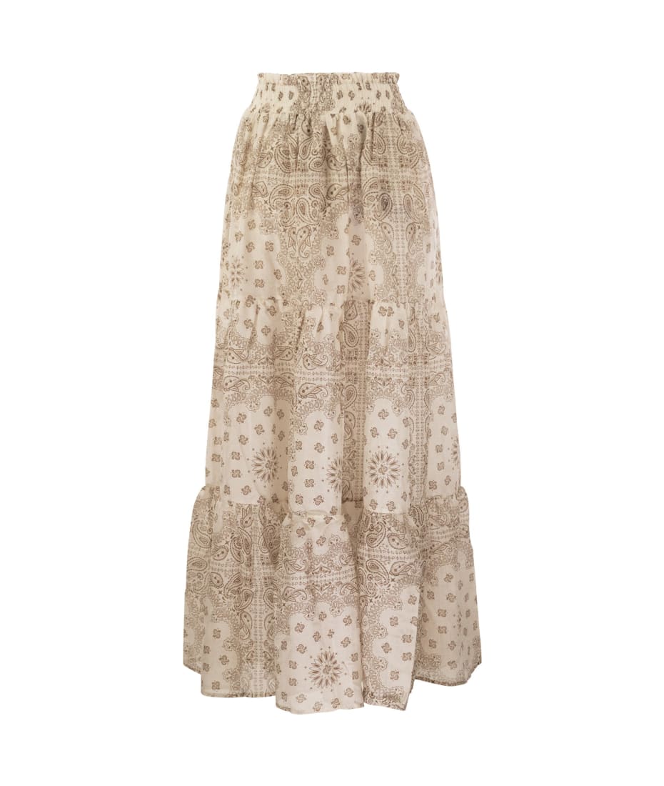 スカート MC2 Saint Barth CHEYENNE - Long skirt in cotton and silk. Cheyenne - Long Skirt In Cotton And Silk. MC2 Saint Barth