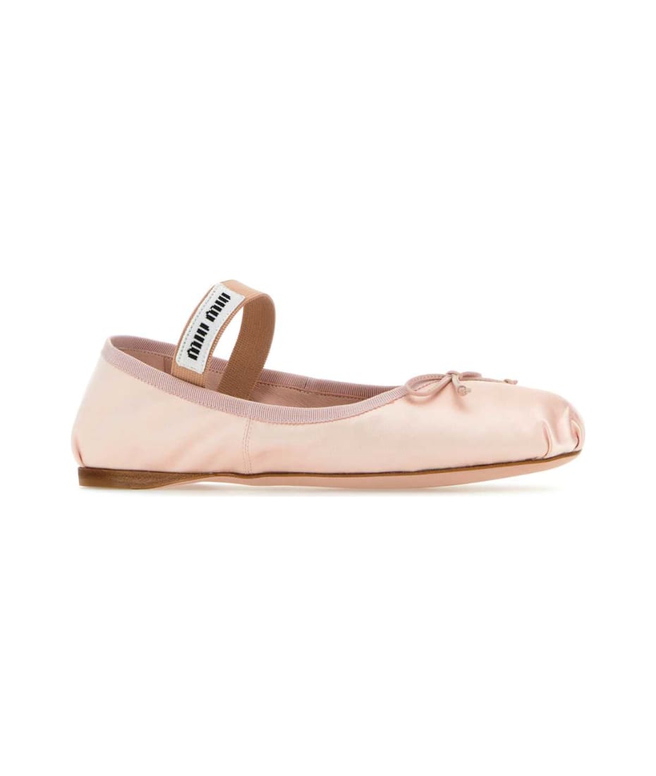 【送料&関税込】Miu Miu Light Pink Satin Ballerinas Miu Miu Light Pink Satin Ballerinas | italist