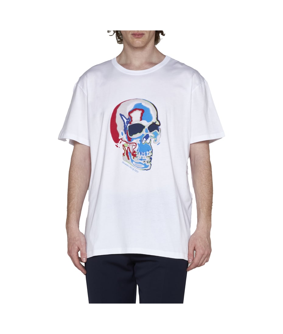 ★alexander mcqueen★ Skull Print T-Shirt White 704988QTZ090 Alexander McQueen skull-print T-shirt | White | FARFETCH