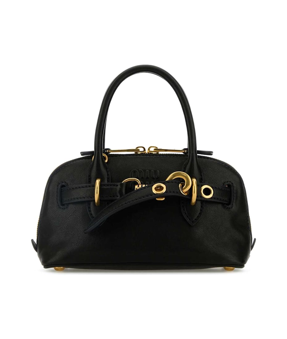 Miu Miu Black Leather Mini Aventure Handbag | italist
