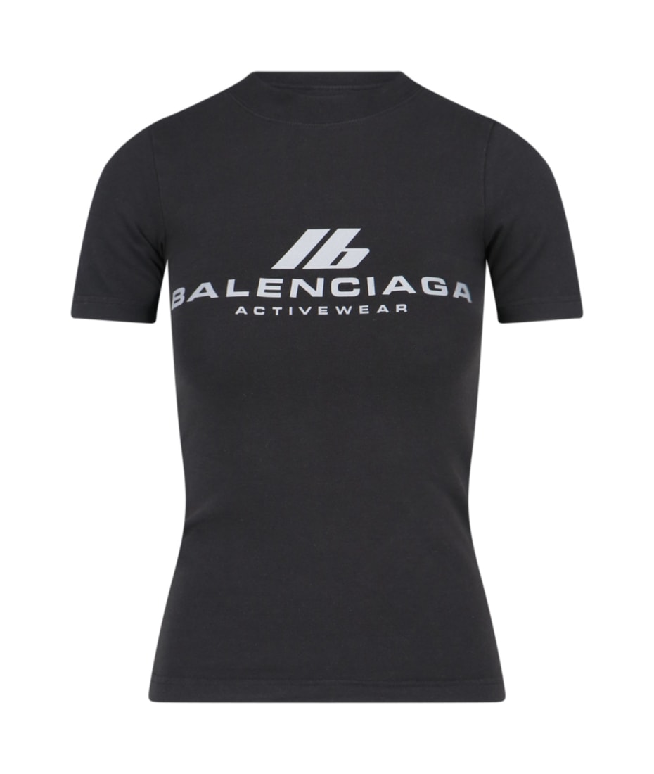 Balenciaga Fitted Activewear T Shirt Black S