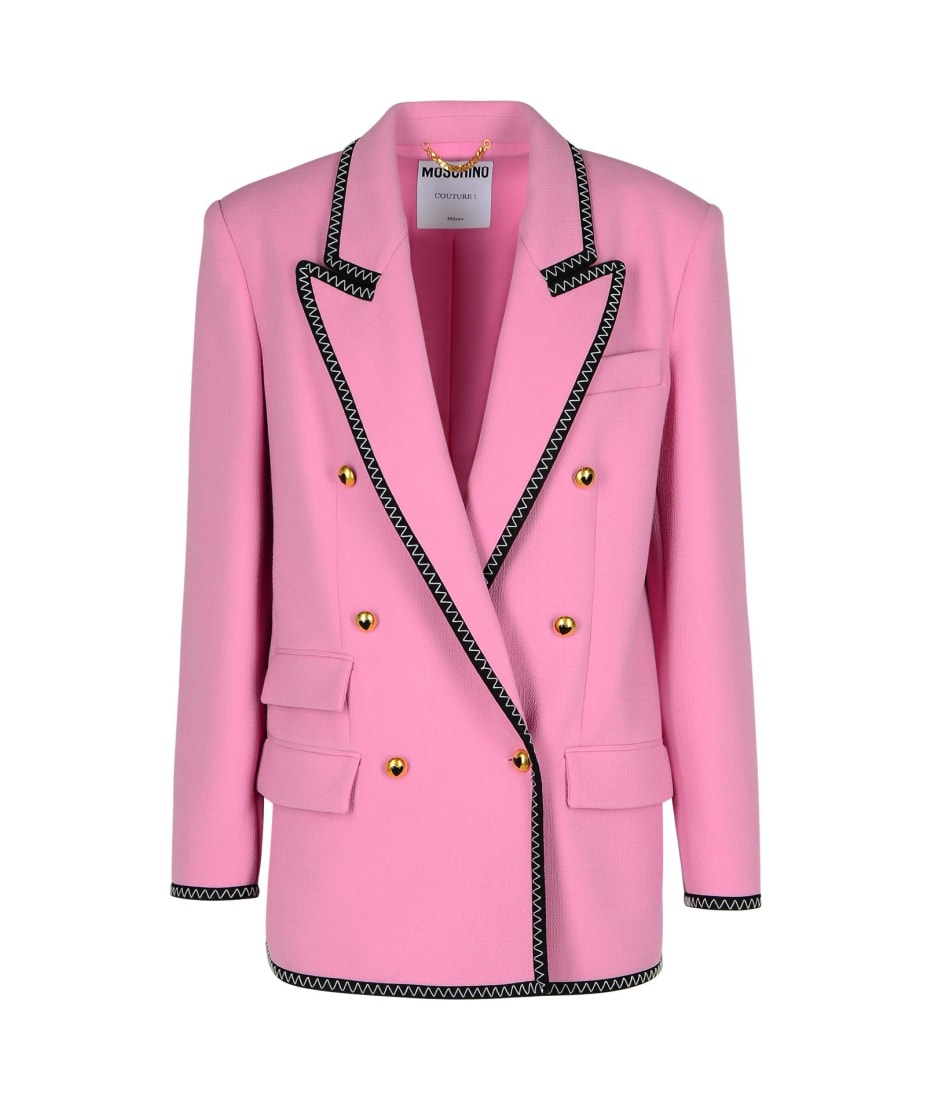 【送料&関税込】Moschino Blazer In Pink Viscose Blend Moschino Blazer In Pink Viscose Blend | italist