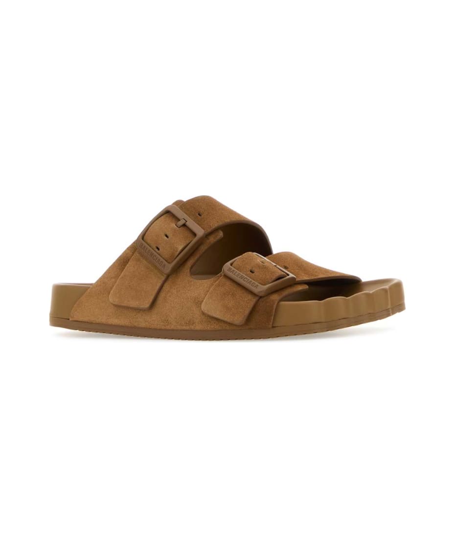 【関税&送料込】Balenciaga Camel Suede Sunday Slippers Balenciaga Camel Suede Sunday Slippers | italist
