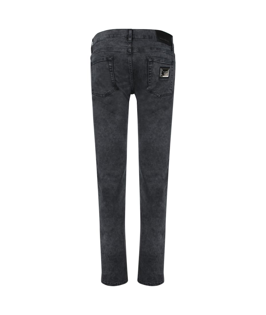 Dolce & Gabbana Stretch Cotton Skinny Jeans With Logo
