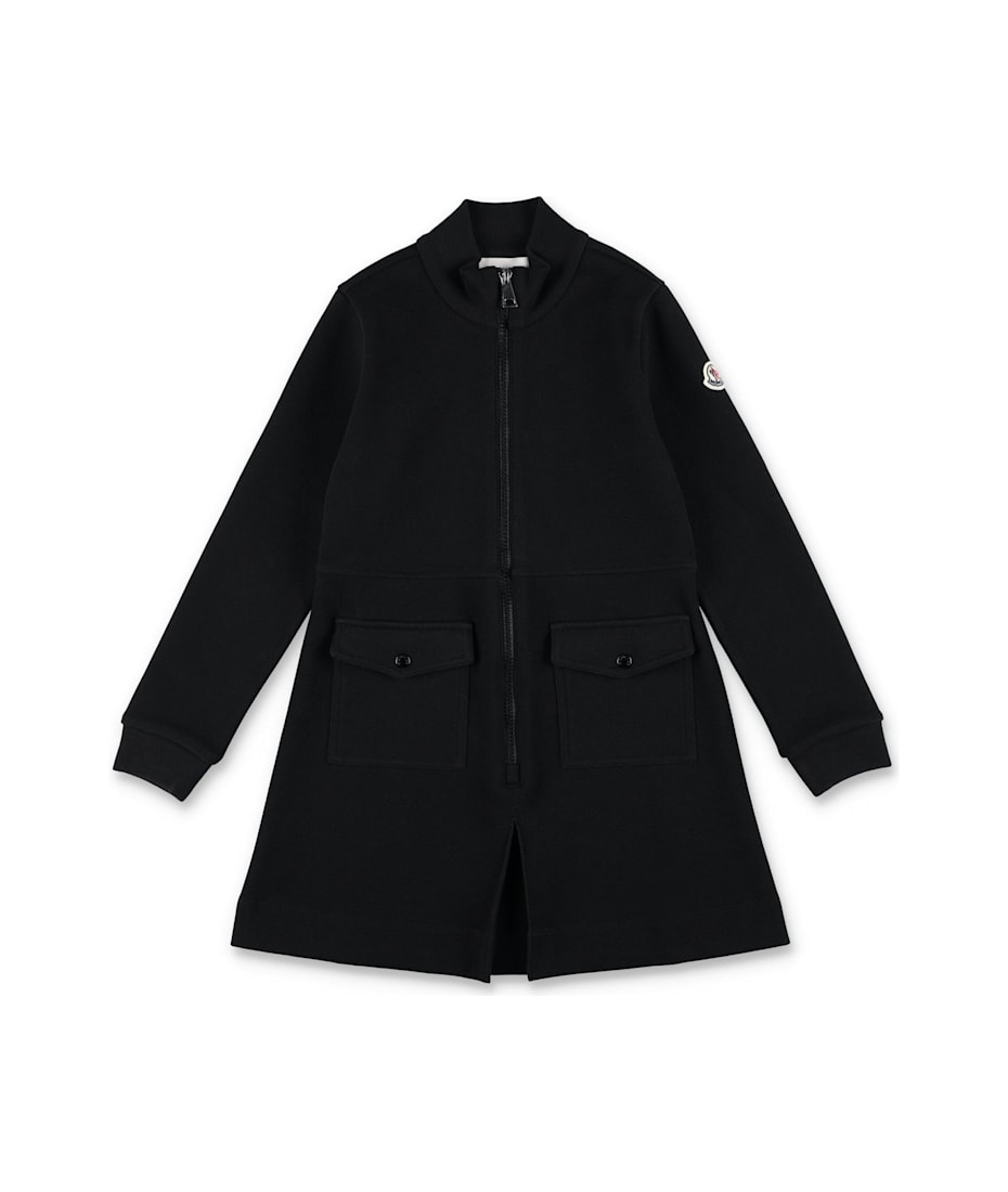ワンピース Moncler Black Polo Dress With Logo Black Piquet Half-Zip Polo Dress - Dresses for Women