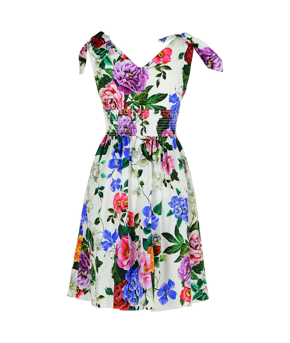 オールインワン・サロペット Dolce & Gabbana Fitted Floral Print Midi Dress Dolce & Gabbana Floral-print midi dress - White