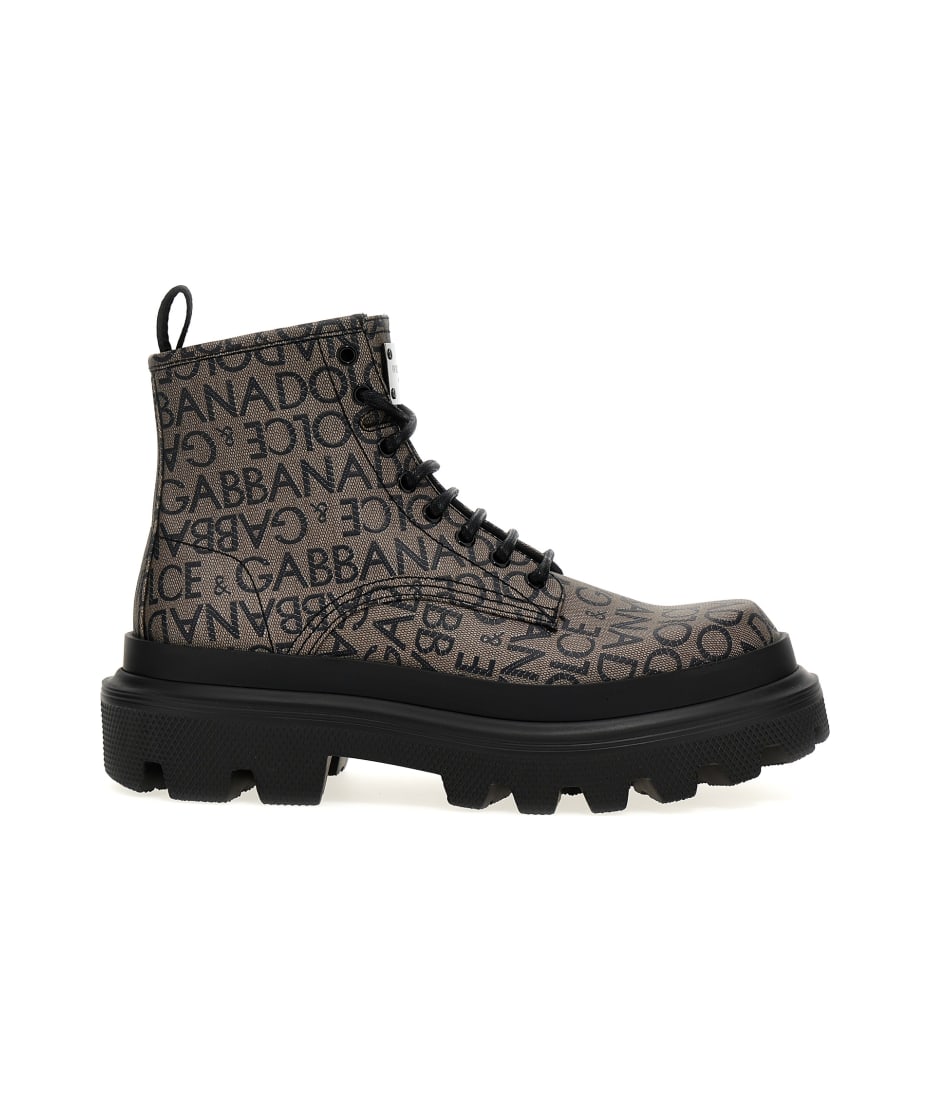 Dolce & Gabbana Elegant Black Leather Combat Boots with