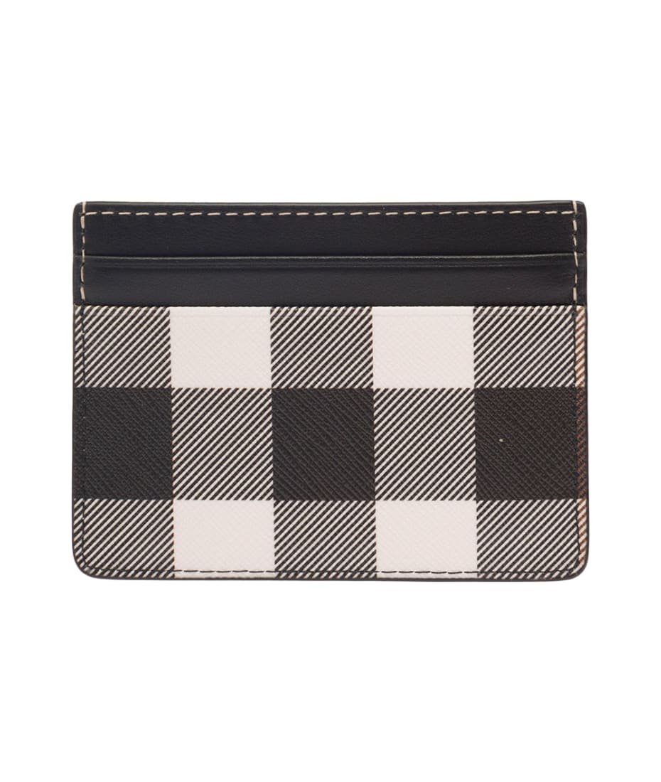 Burberry Men's Chase Check Money Clip Card Holder - Charcoal One-Size