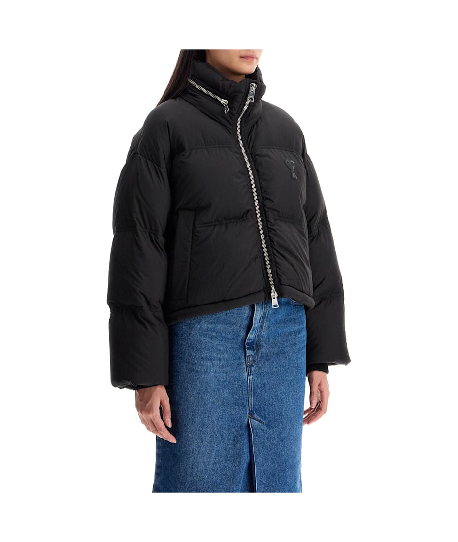 ダウンジャケット・コート AMI PARIS Ami Alexandre Matiussi Down Jacket With Logo Patch Ami Alexandre Matiussi Down Jacket With Logo Patch In Black