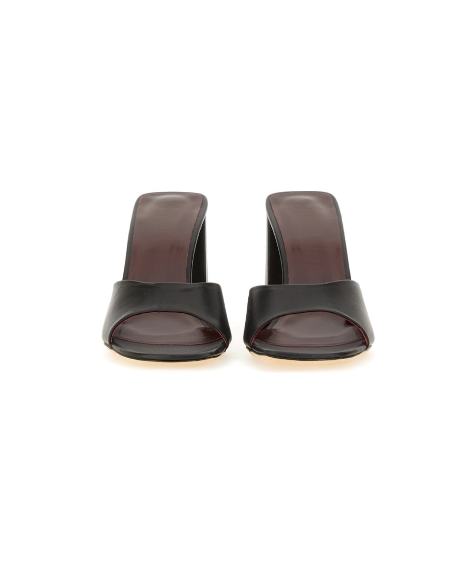 サンダル・ミュール Staud Sloane Black Leather Sandals STAUD Sandal