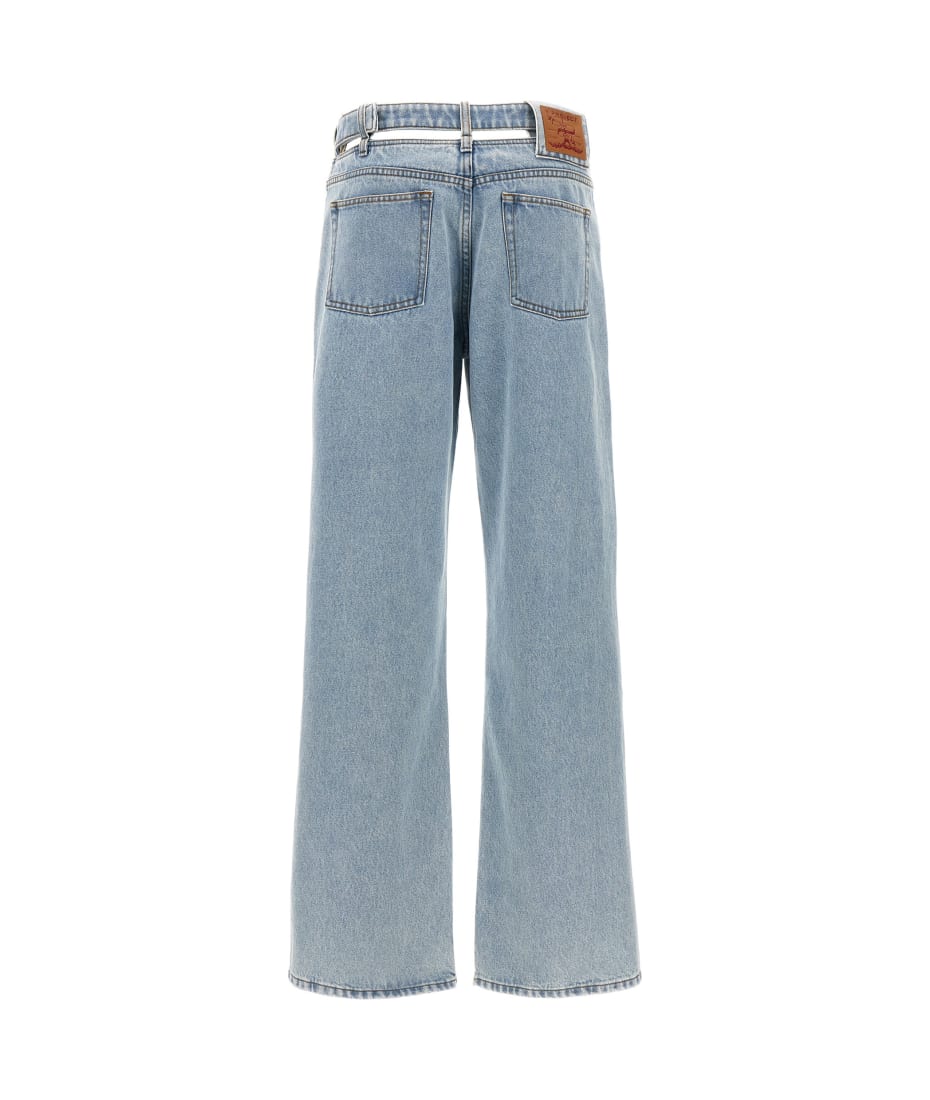 デニム・ジーパン Y/PROJECT 'Evergreen Y Belt' jeans Light Blue Y/project Evergreen Y Belt Jeans In Light Blue | ModeSens