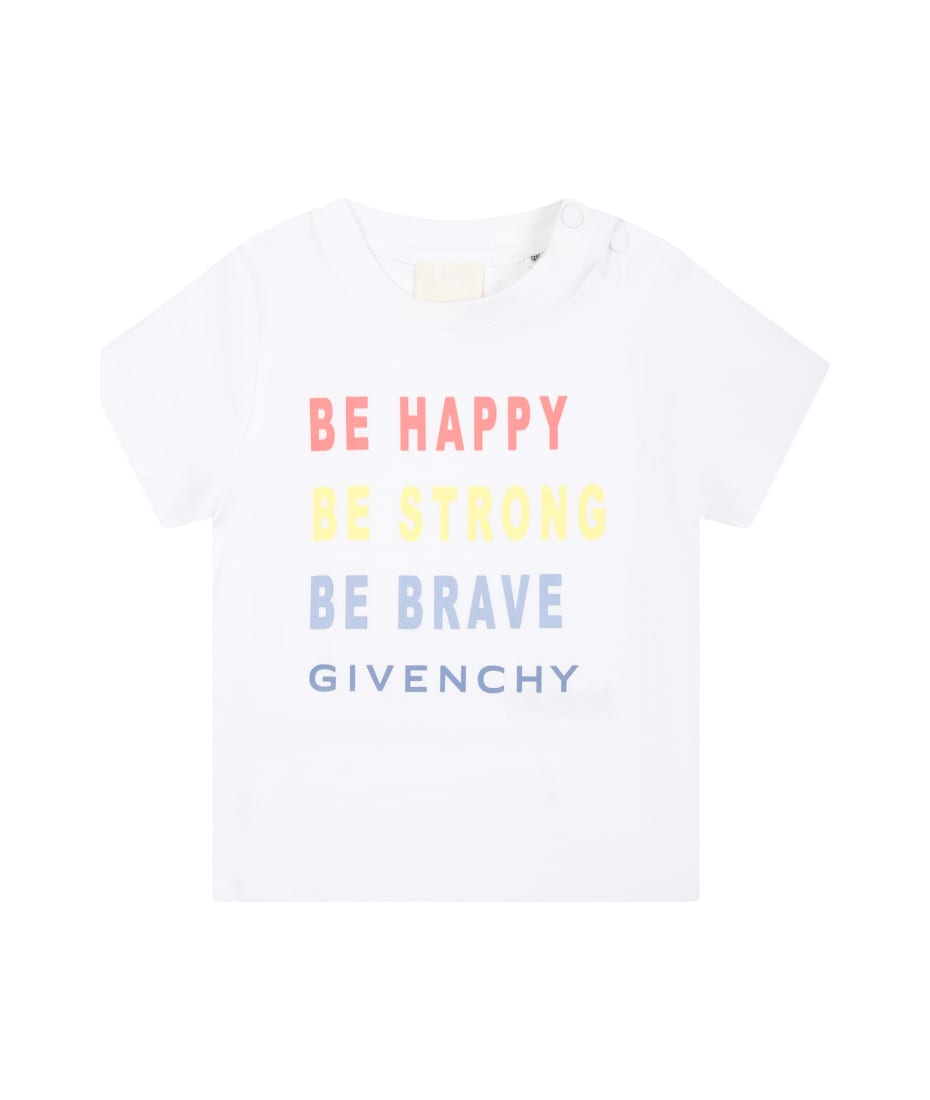 Givenchy White T-shirt For Baby Boy With Logo - White
