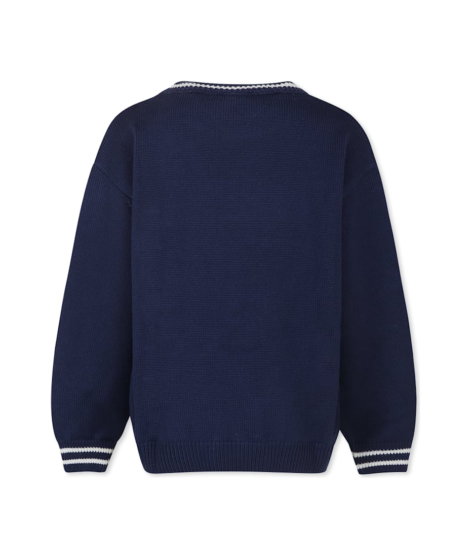 スウェット・トレーナー FENDI NAVY BLUE POLYESTER BLEND SWEATSHIRT Fendi Blue Sweater For Kids With Logo | italist