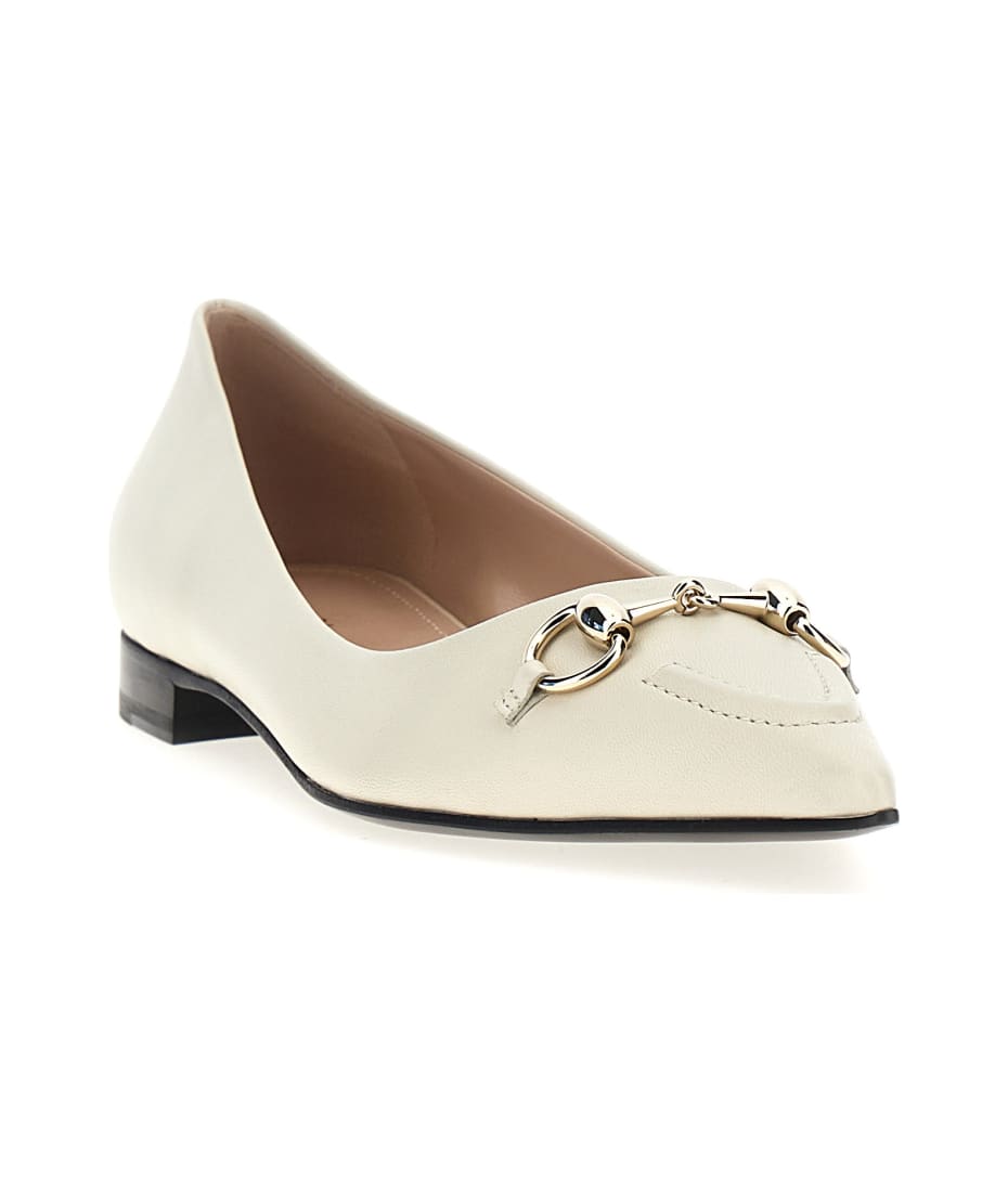 Gucci white flats deals