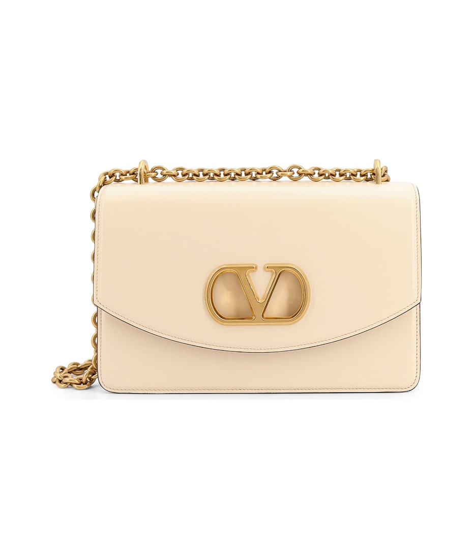 【関税&送料込】Valentino Garavani Ivory Leather Vain Should Valentino Garavani Ivory Leather Vain Shoulder Bag | italist
