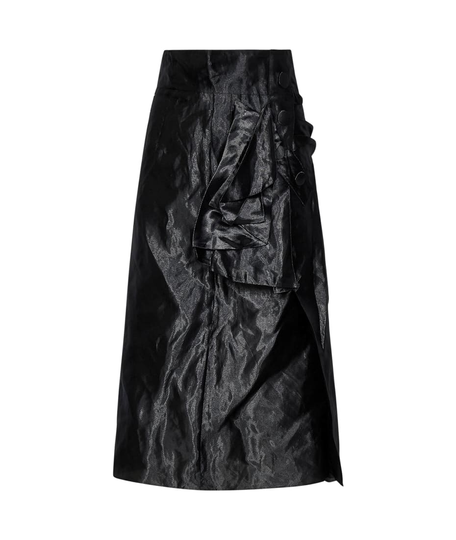 【関税＆送料込み】Maison Margiela Skirt Maison Margiela Layered Flared Midi Skirt | Black | FARFETCH
