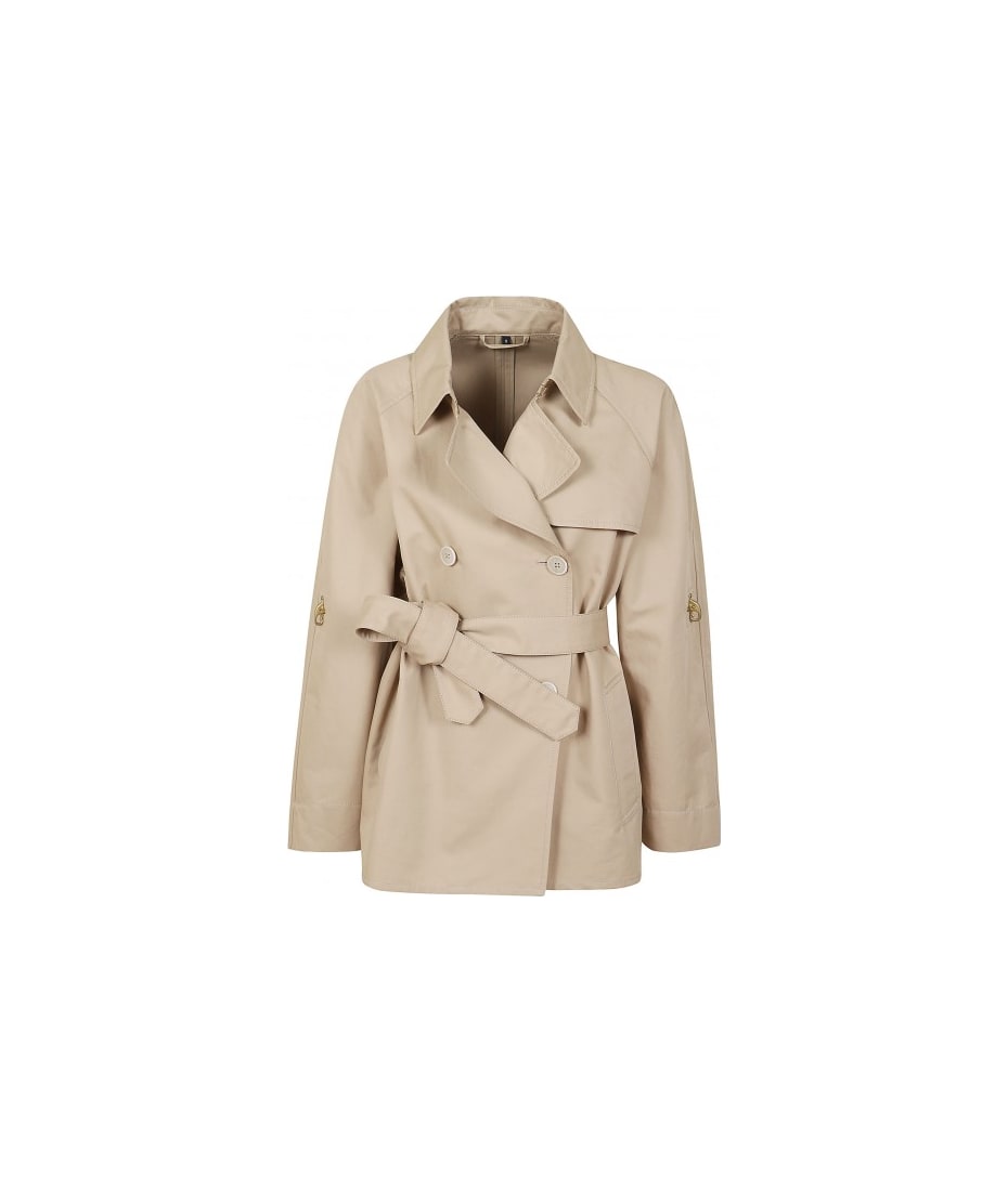 Fay Short Cotton Trench Coat - Beige