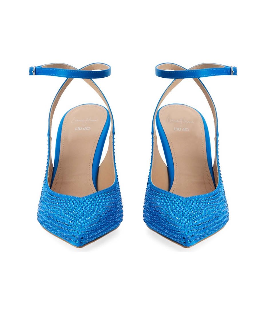 サンダル・ミュール LIU JO SS23 SATIN SLINGBACK (SA3157TX001S3049_ASTER) Sandals with branded heel colour silver | Liu Jo