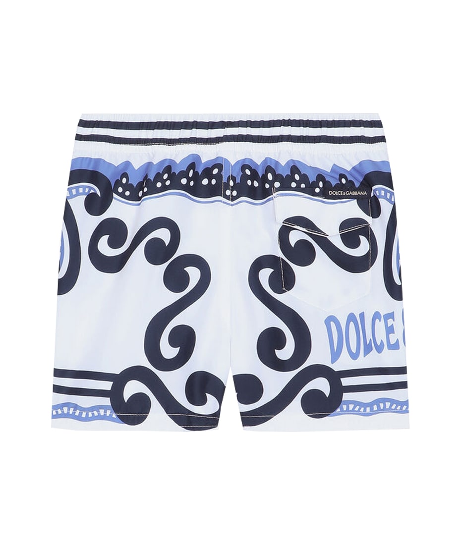 Dolce amp; Gabbana Kids graphic-print shorts - Blue