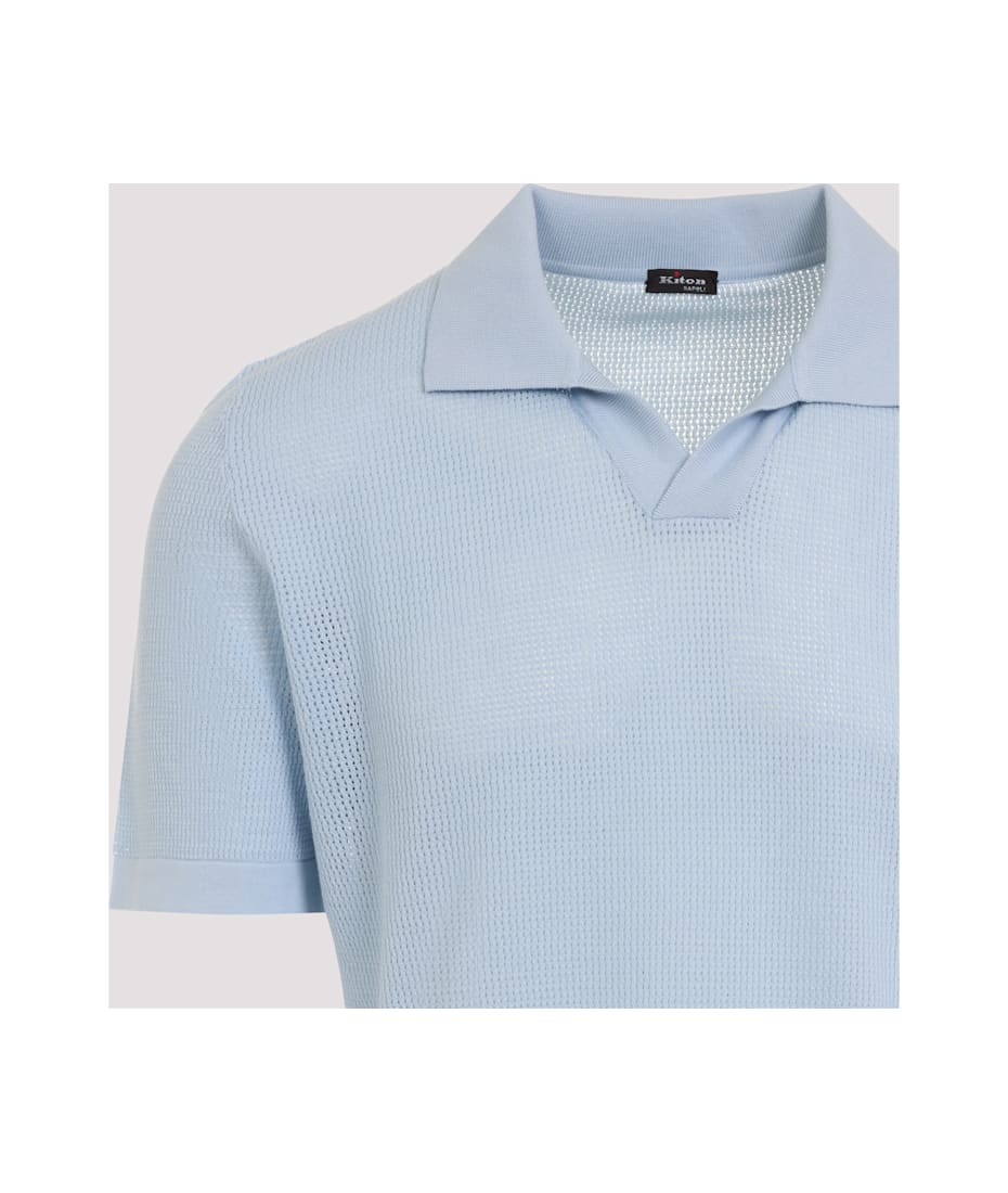 Tシャツ・カットソー Kiton SS25 Kiton Polo (UMK0718K286000 CELESTE) Kiton - Cerulean Blue Polo | Mitchell Stores