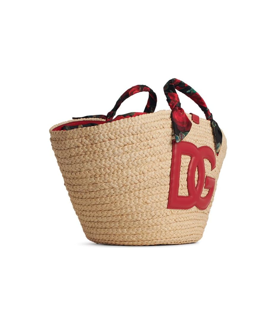 ハンドバッグ DOLCE & GABBANA rafia red corn blend shopping bag Dolce & Gabbana 'rafia' Red Corn Blend Shopping Bag
