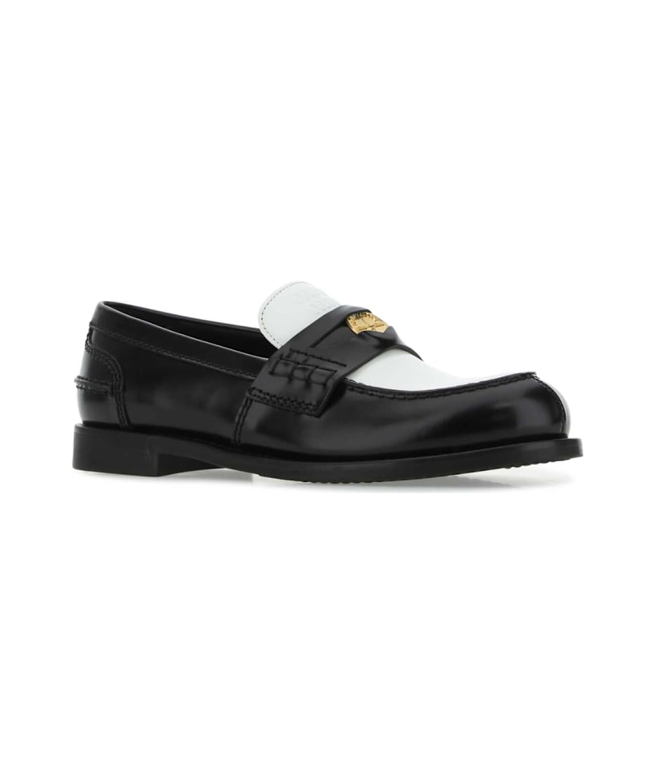 【関税&送料込】Miu Miu Two-Tone Leather Loafers Miu Miu Two-tone Leather Loafers | italist