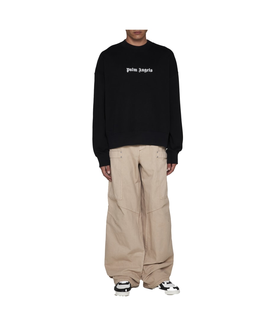 PALM ANGELS ロコ ティテル クルネック スウェットシャツ Palm Angels logo-print Cotton Sweatshirt | White | FARFETCH