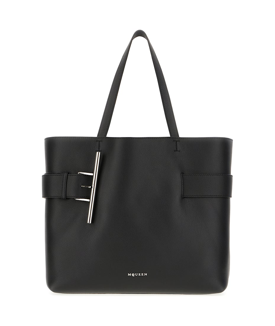 【送料&関税込】Alexander McQueen Black Leather Shopping Bag Alexander McQueen Black Leather Shopping Bag | italist
