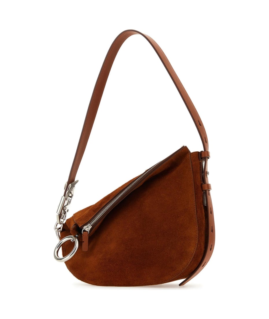 BURBERRY エクエストリアンナイトモチーフ仕【関税込】 Burberry Brown Suede Knight Small Shoulder Bag | italist