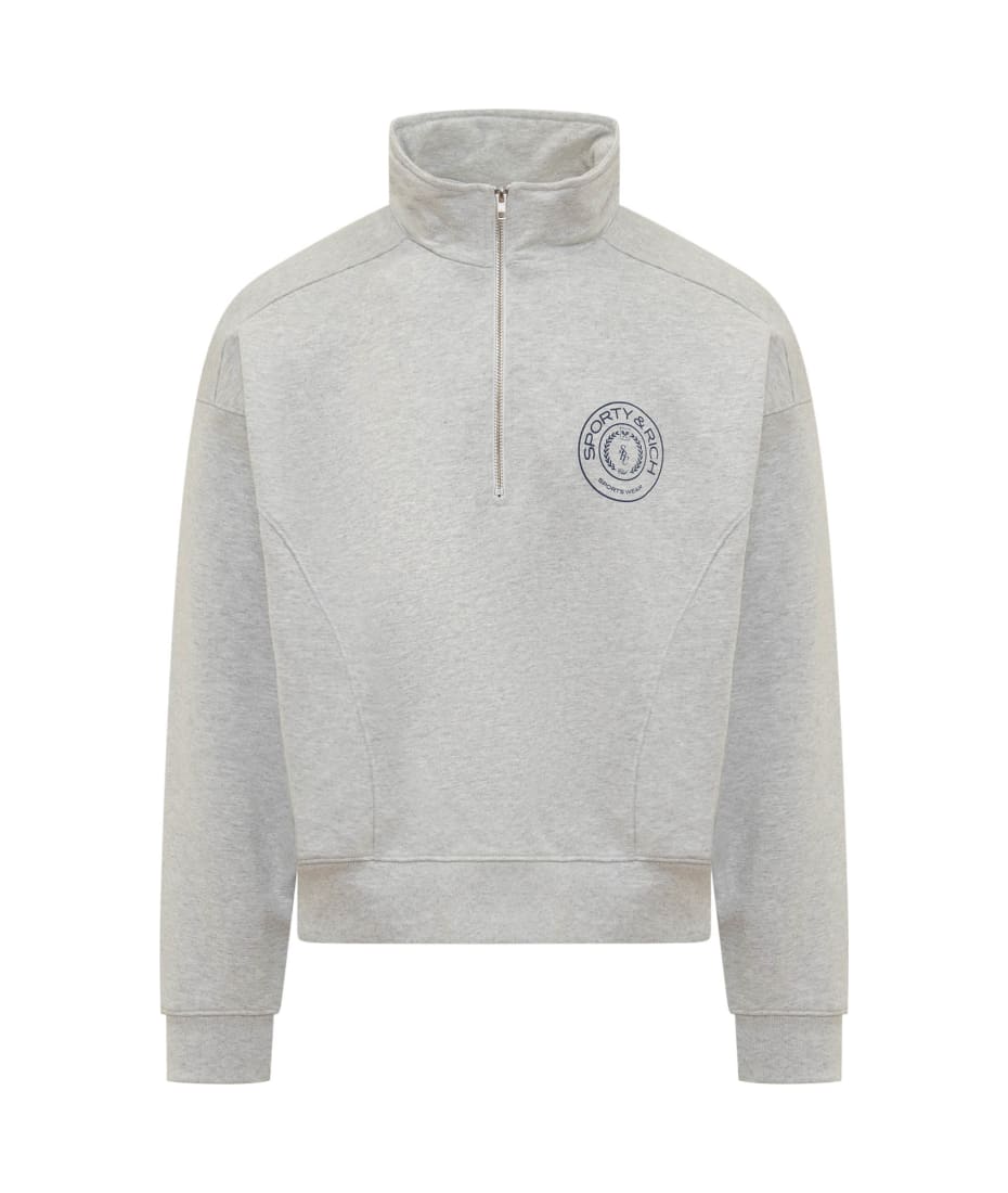 ★Sporty & Rich★ Monaco quarter zipper sweatshirt heather g Sporty & Rich Monaco Quarter Sweatshirt | italist