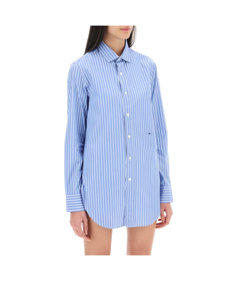 HommeGirls shirt Poplin Shirt - BLUE WHITE (Blue)