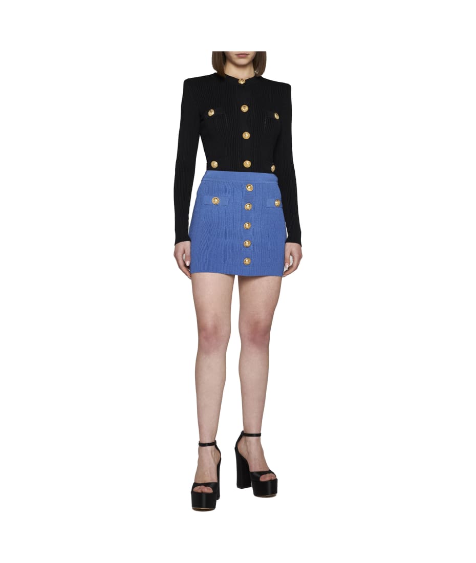 スカート BALMAIN Logo button skirt Balmain Logo Button Knit Skirt | italist