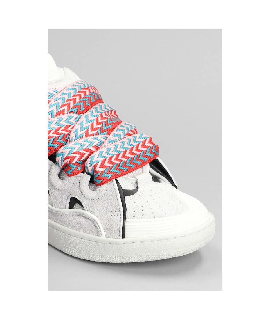 Lanvin Curb Sneakers In White Leather | italist