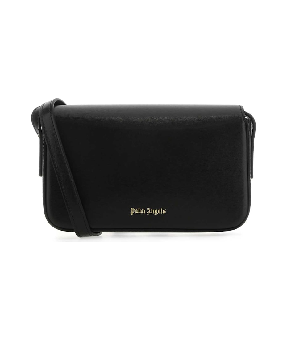 【関税&送料込】Palm Angels Black Leather Palm Beach Crossbo Palm Angels Palm Beach Leather Crossbody Bag | Black | FARFETCH