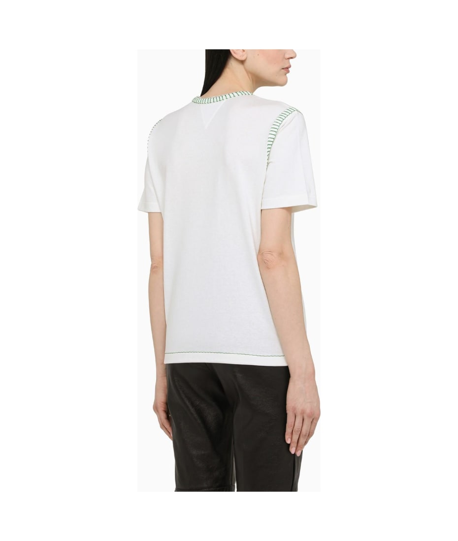 White T-shirt With Contrasting Stitching