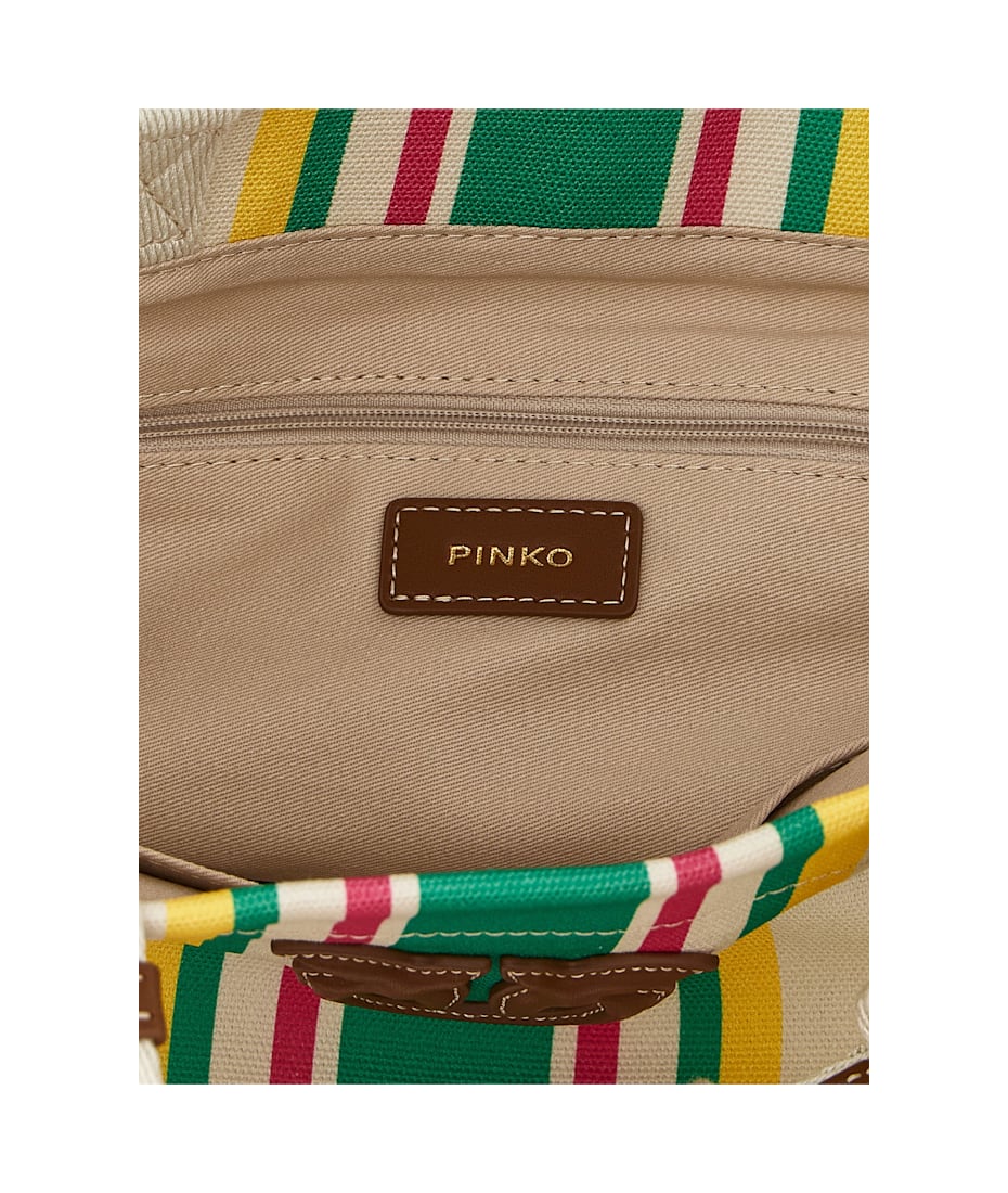 トートバッグ PINKO SS25 Shopping medium stripes (104753A2G5 AE7Q) Pinko Shopping Medium Stripes | italist